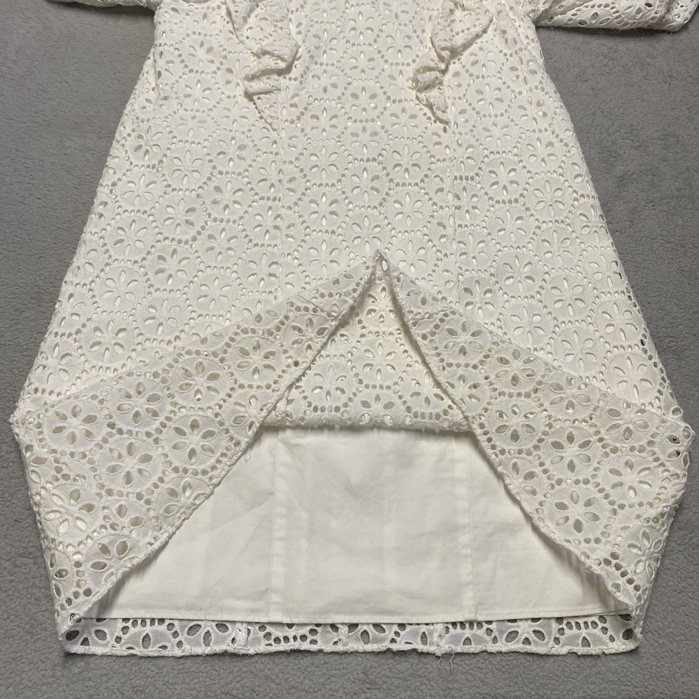 Lilly Pulitzer Dress Small Resort White Floral Eyelet Lace Ruffle Primm Dainty - Picture 6 of 11